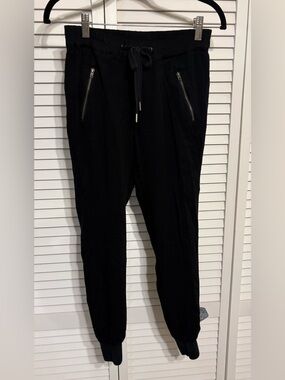 Converse One Star Black Drawstring Joggers with Moto Style Hip Seams and Zippers